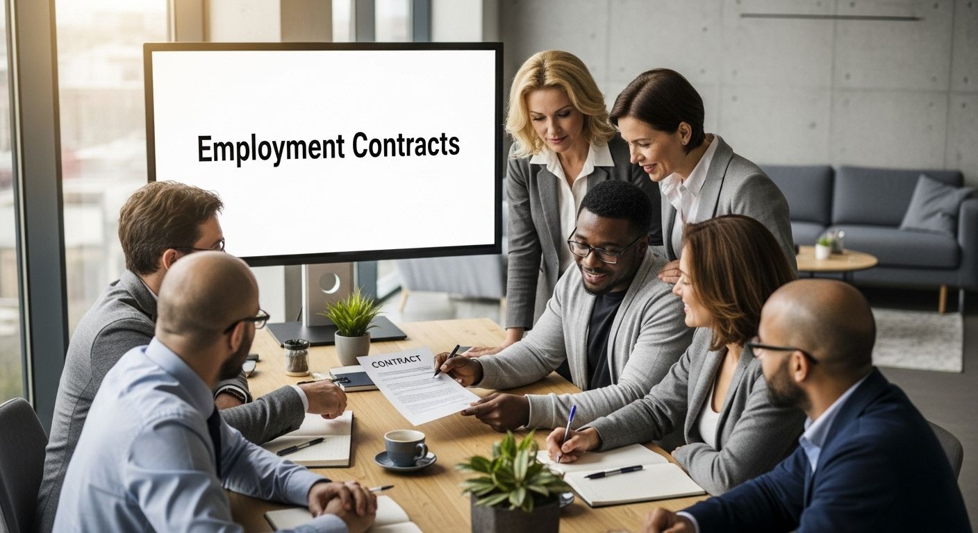 employment contract signing teamwork
