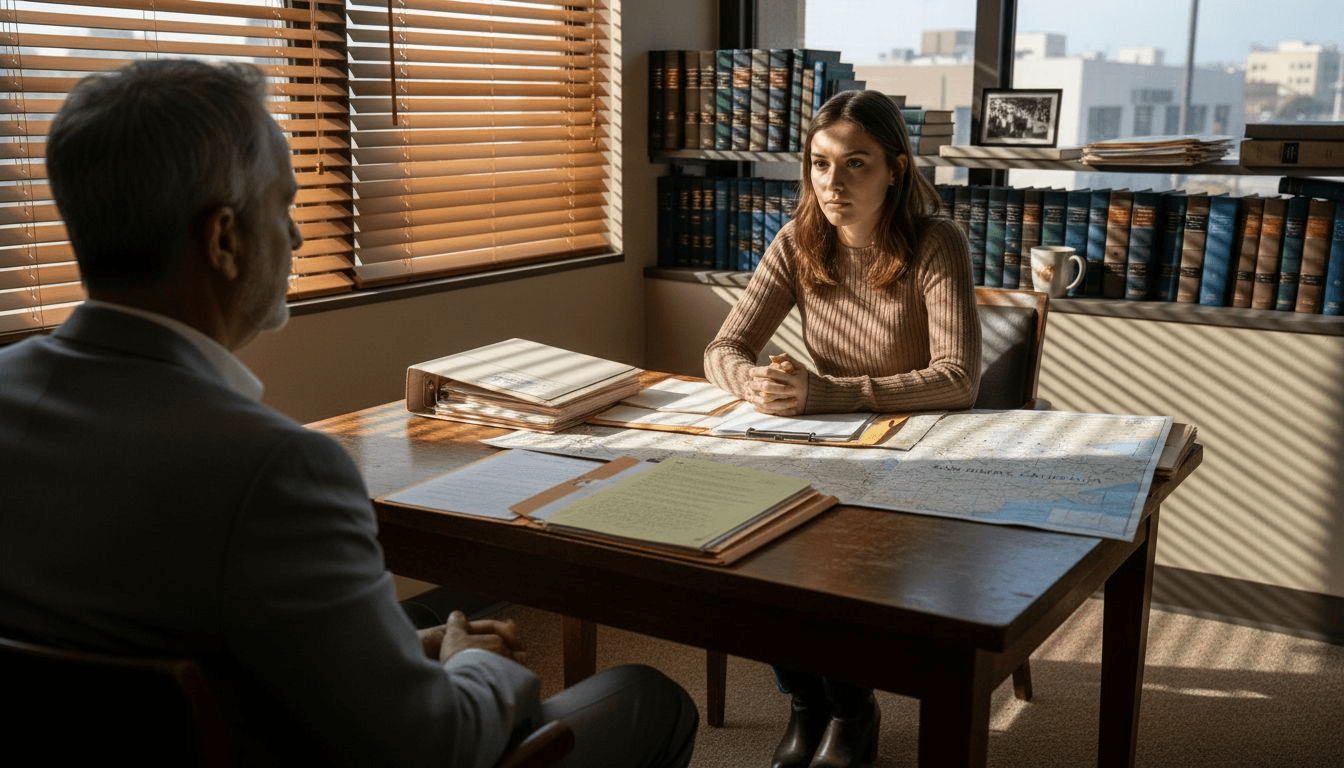 Attorney advising worker on legal rights