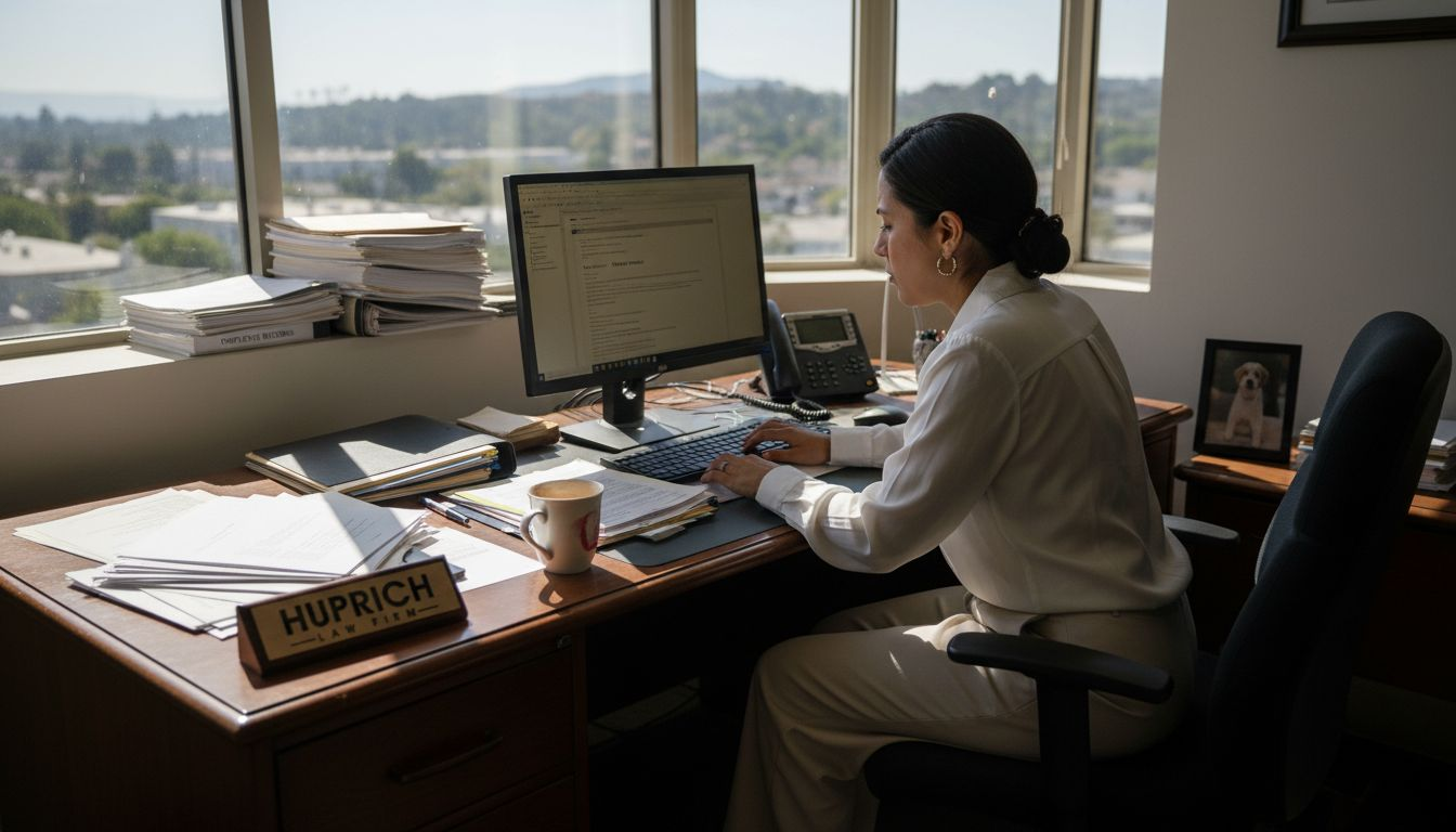 Stressed employee at Altadena office desk