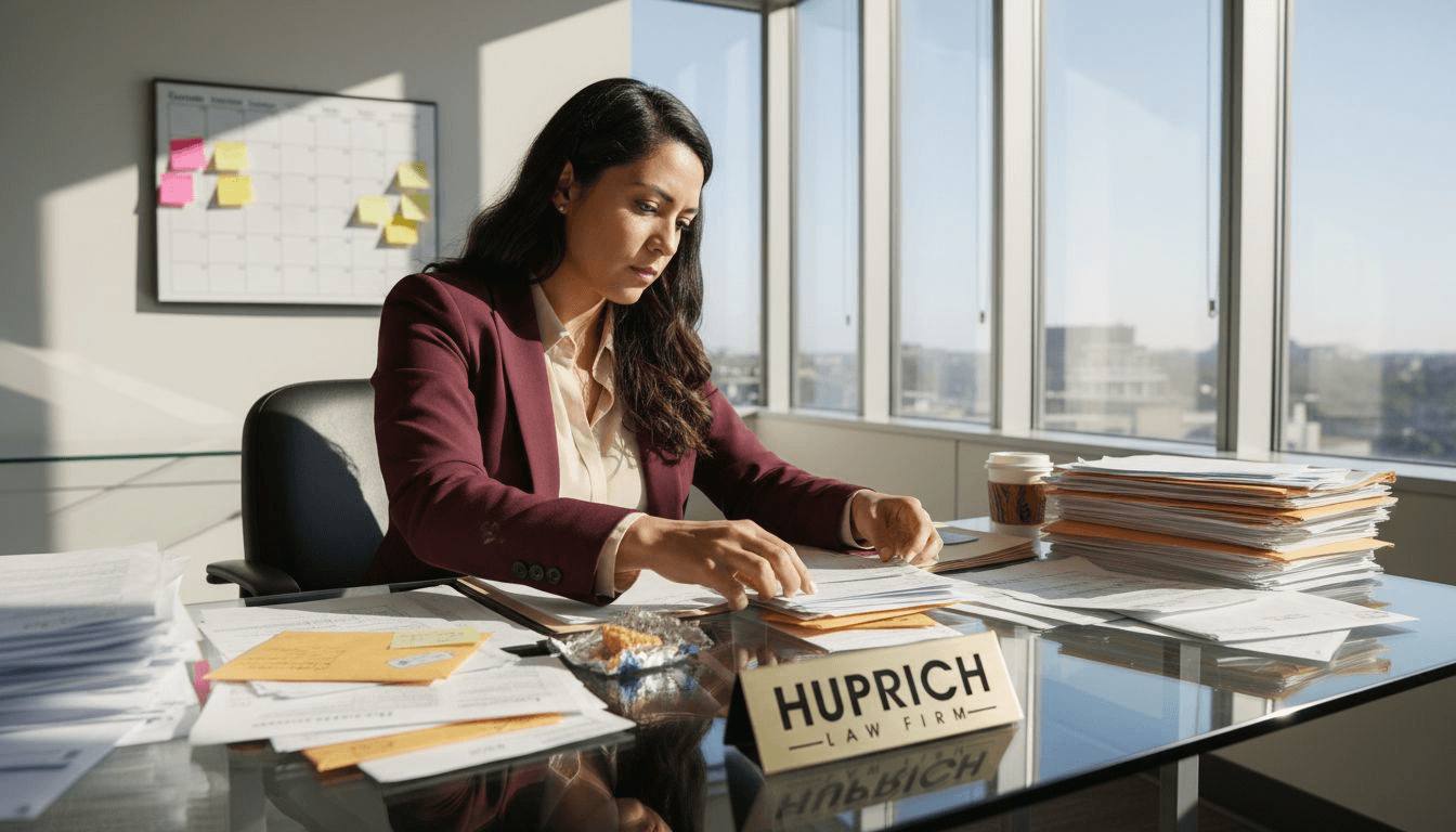 HR specialist sorting medical leave forms