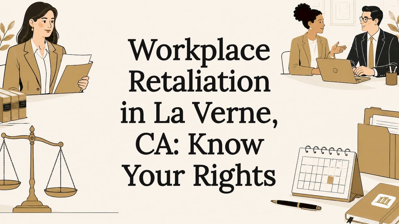 Decorative title card illustration for workplace retaliation article