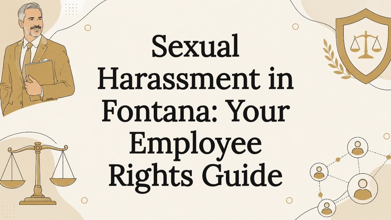 Illustrated title card with legal and workplace symbols