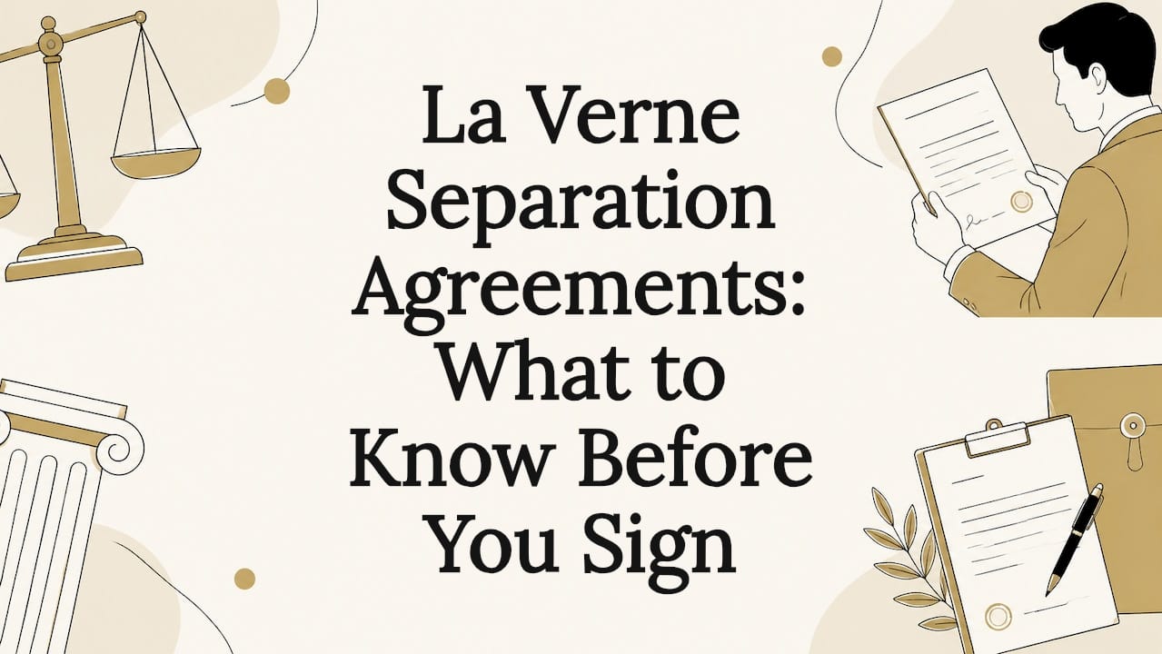 Decorative professional legal blog title card illustration