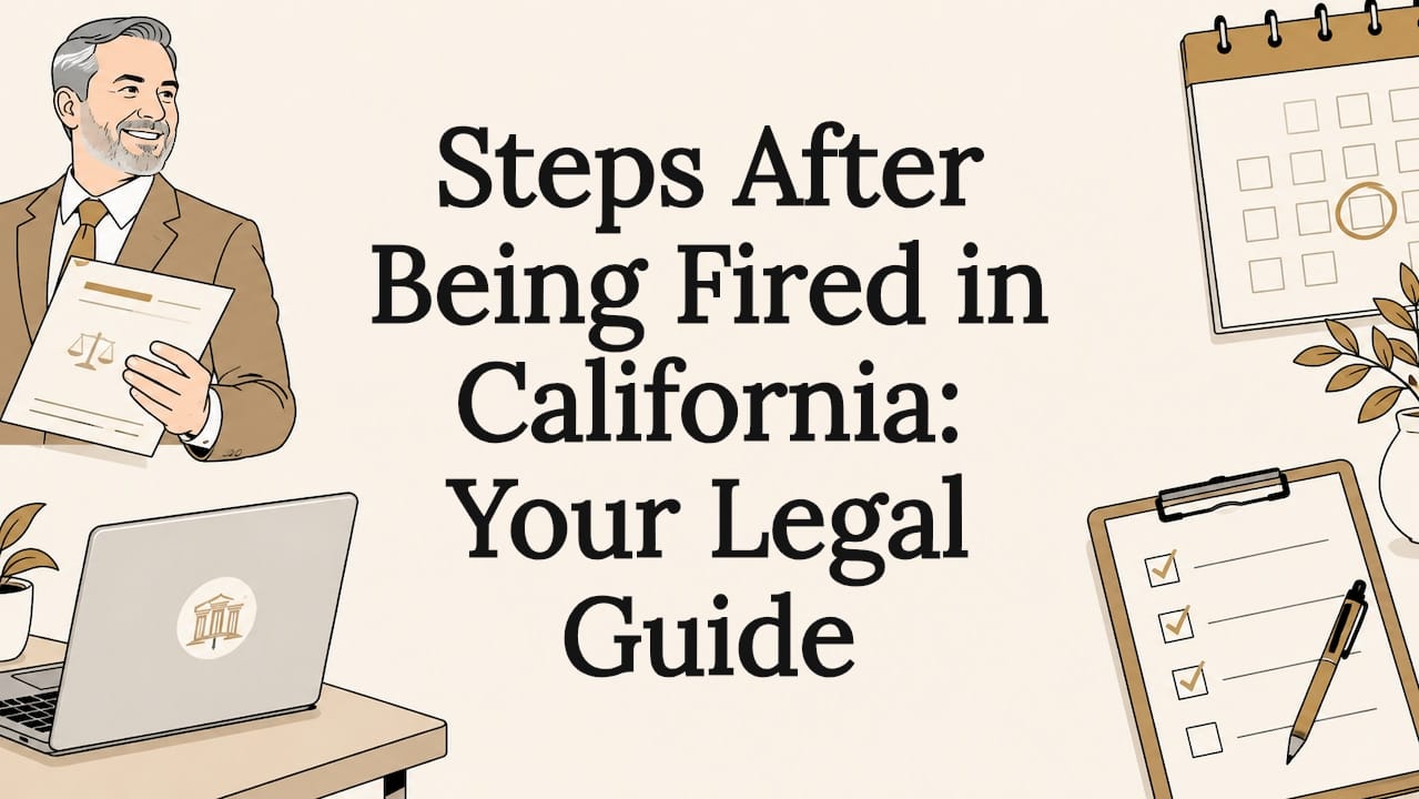 Decorative legal-themed title card illustration