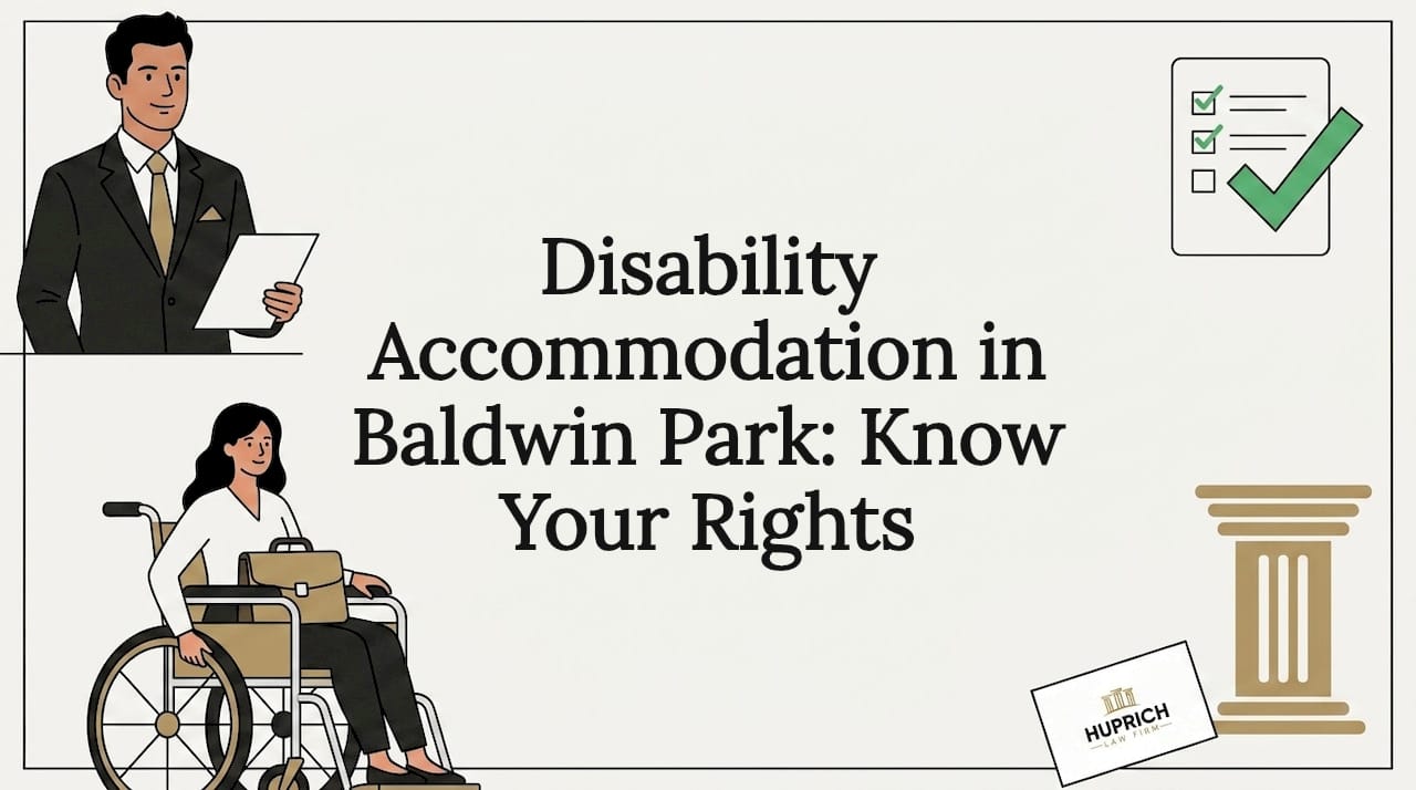 Decorative illustrated title card for disability accommodation article